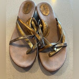 Meeona Gold Criss-Cross Sandals